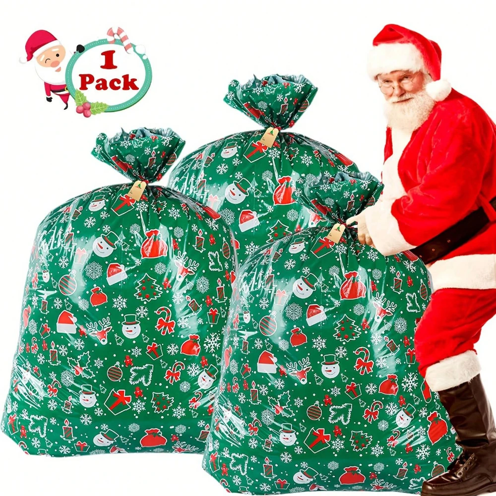 1Pack Extra Large Christmas Gift Bag 56”x36” Jumbo Large Gift Bags Christmas Wrapping for Xmas Present