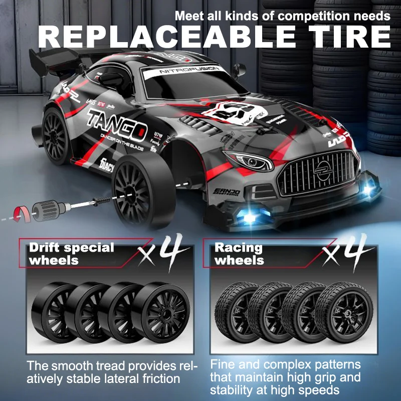 1/24 Scale Remote Control Drift Car 4WD Racing Vehicle High Speed LED Lights Kids Toys Multiplayer Game Gifts For Boys - view 3
