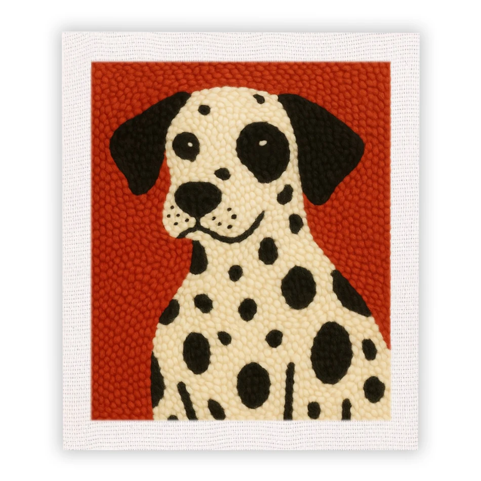 

25x30cm Embroidery Punch Needle Kit for Beginners Cute Dog with Hoop Embroidery Punch Needle Starter Art Craft with Frame Gift
