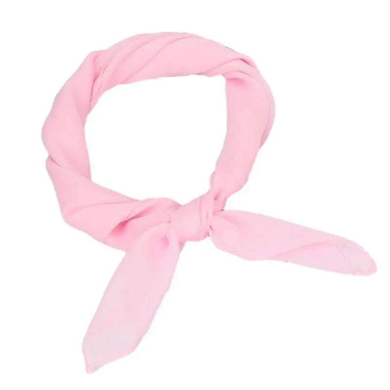 Foulard cou à ruban carré, écharpe en mousseline soie des années 1950, cravate cheveux rétro pour femmes, mouchoir carré des années 50, foulard solide transparent