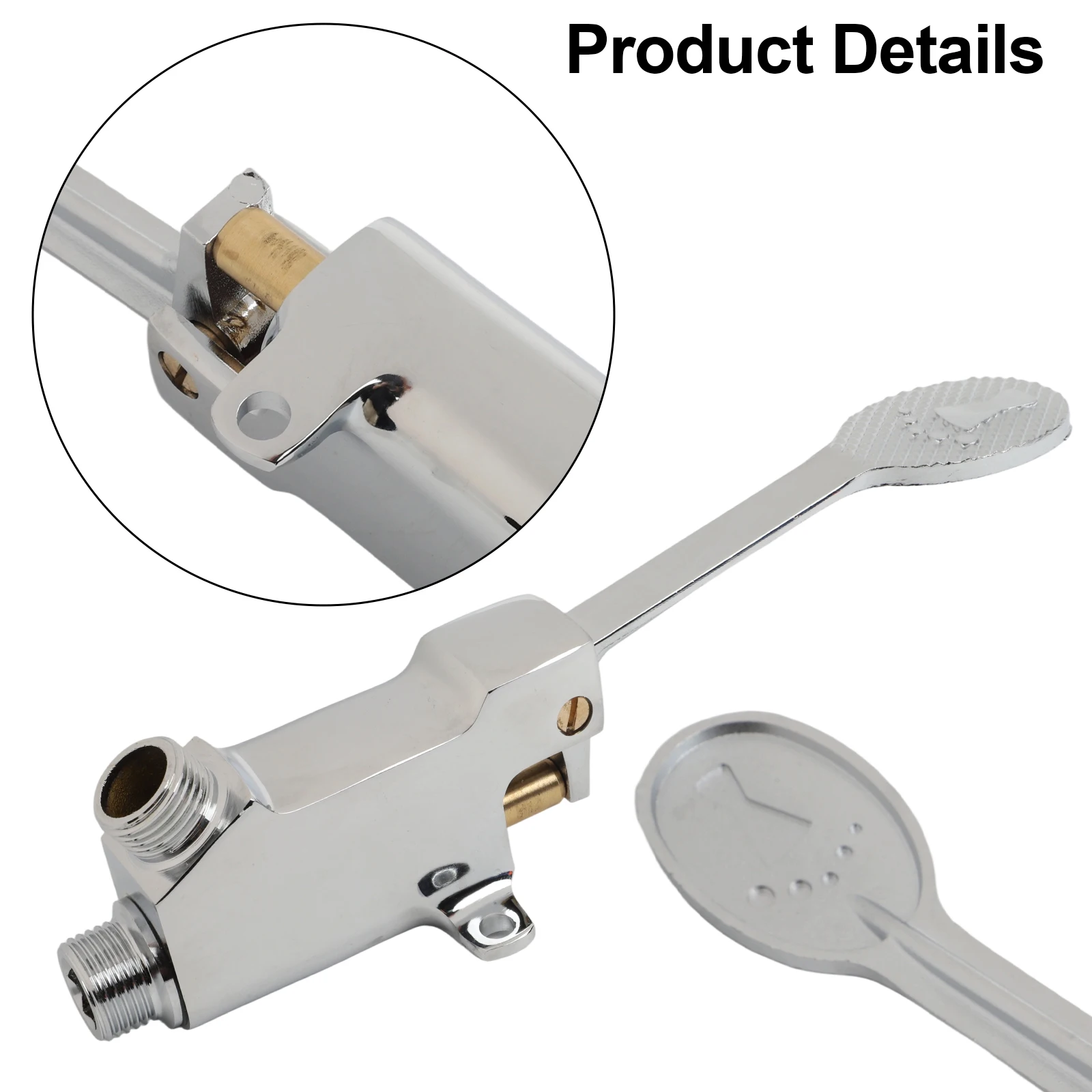 

Single Foot Valve 304 Stainless Steel Bathroom Sink Faucet Floor Foot Pedal Control Switch Bathroom Faucet Tap Accessories