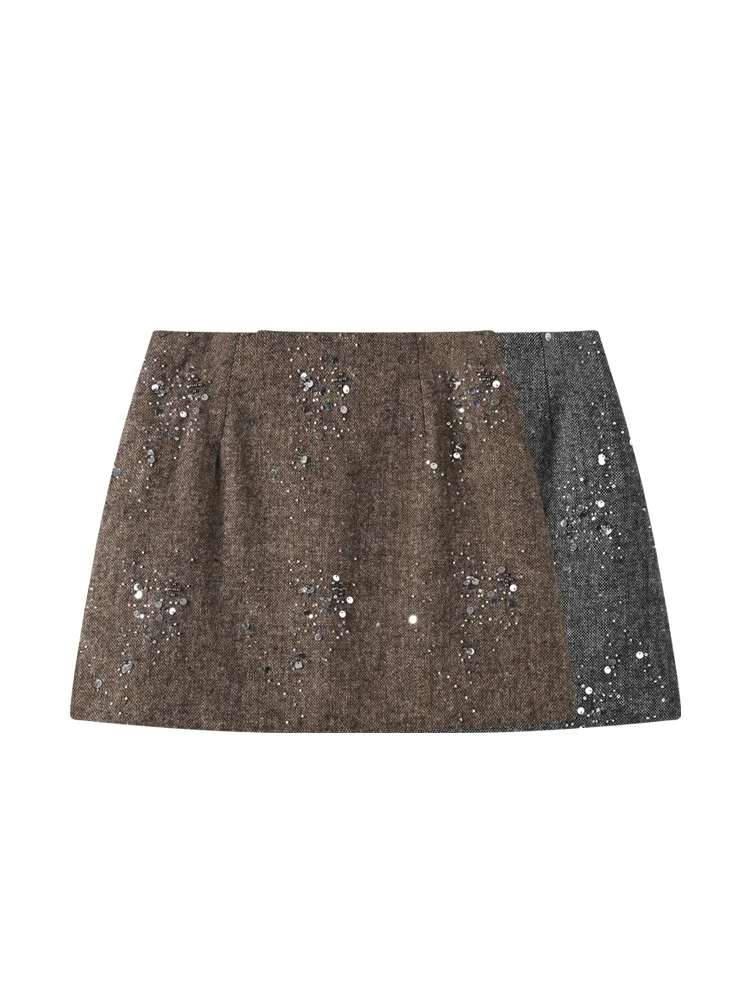 

Faionable Woolen A-Line Skirt for plus Size Women High Waist Spring Season Pear ape Body pe Thiened ort Skirt