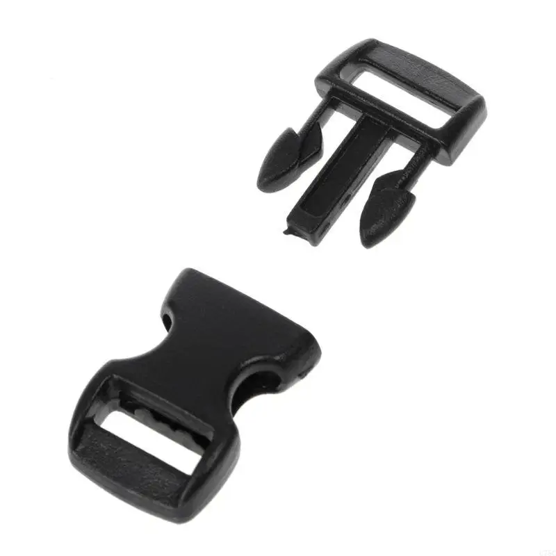 U75C NEW 10PCS Buckles For Umbrella Paracord Bracelets Black Side Release Buckles