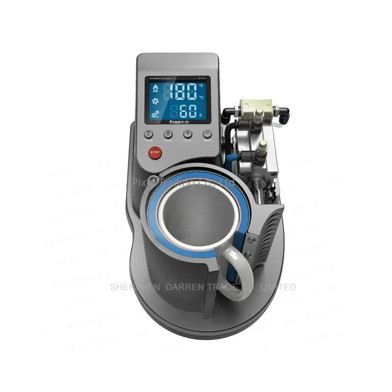 PIXEL HOT  ST110 220V/110V Mini Pneumatic Vertical Multi-function Heat Transfer Machine Press Thermal Printing Mug Cup Machine