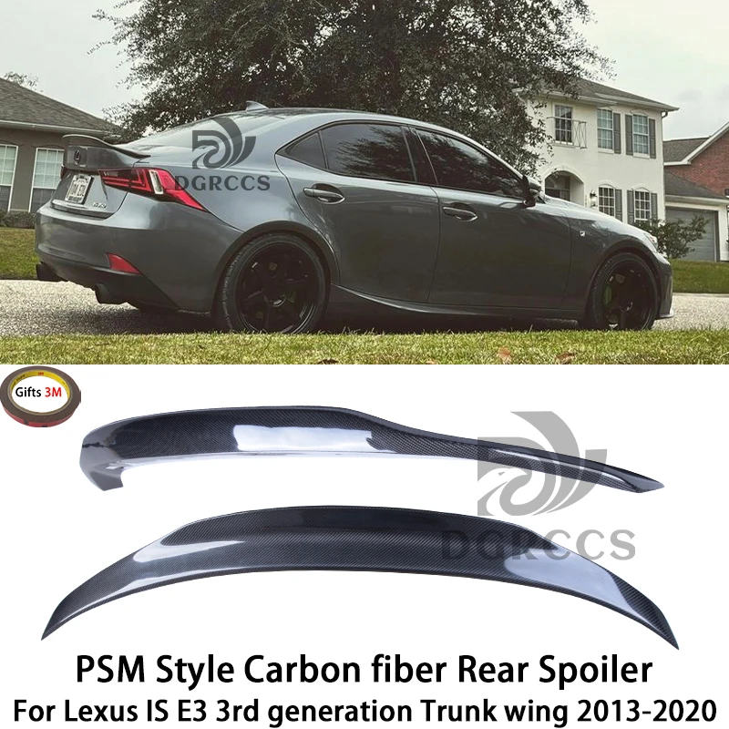 

For Lexus IS E3 3rd generation PSM Style Carbon fiber Rear Spoiler Trunk wing 2013-2020 Forged carbon Honeycomb Carbon fiber