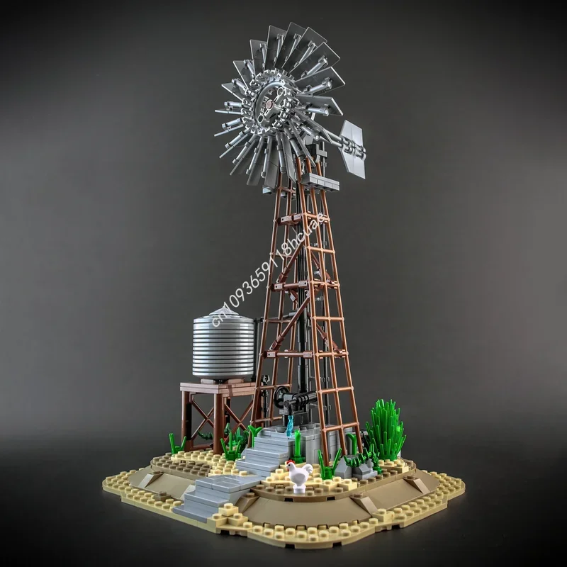 

Набор строительных блоков MOC «Функциональный ветряной насос 2.0» (556 деталей) – модель для сборки, развивающая идея, рождественский подарок, игрушка-конструктор на день рождения