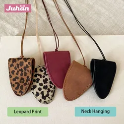 Leopard Print Leather Neck Hanging Sunglasses Clip Glasses Chain Storage Necklace Women's Hanging Rope Sweater Chain Accessories