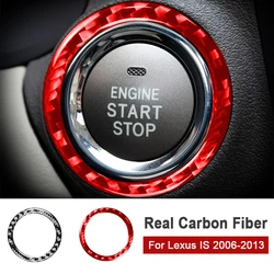 Car Engine Start Stop Decorative Circle Decor Cover Trim Sticker for Lexus IS 2006-2013 Auto Accessories Red Black Carbon Fiber