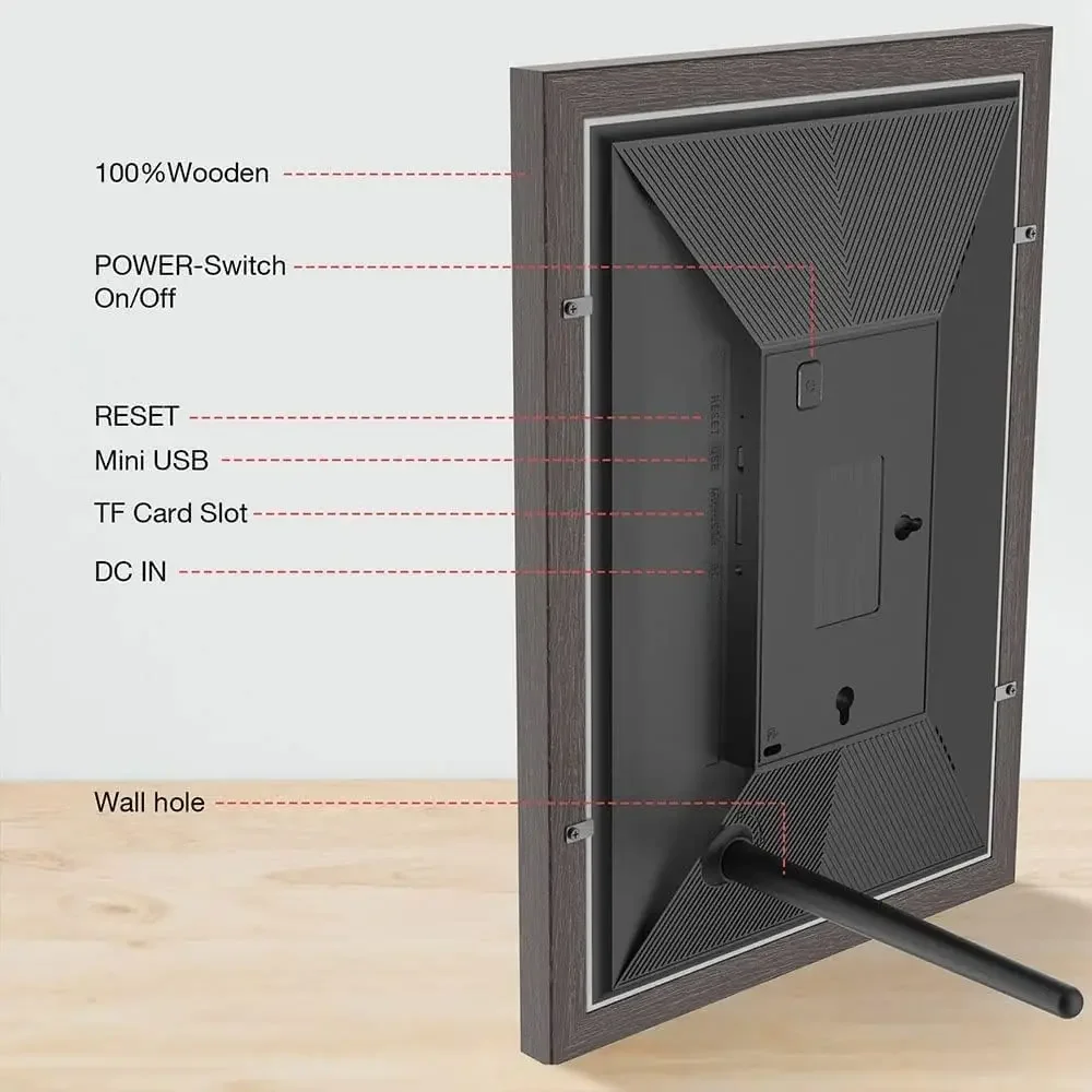 إطار صور رقمي كبير 15.6 بوصة 32 جيجابايت واي فاي 1920 * 1080 IPS FHD شاشة تعمل باللمس إطار صورة رقمي ذكي، قابل للتركيب على الحائط