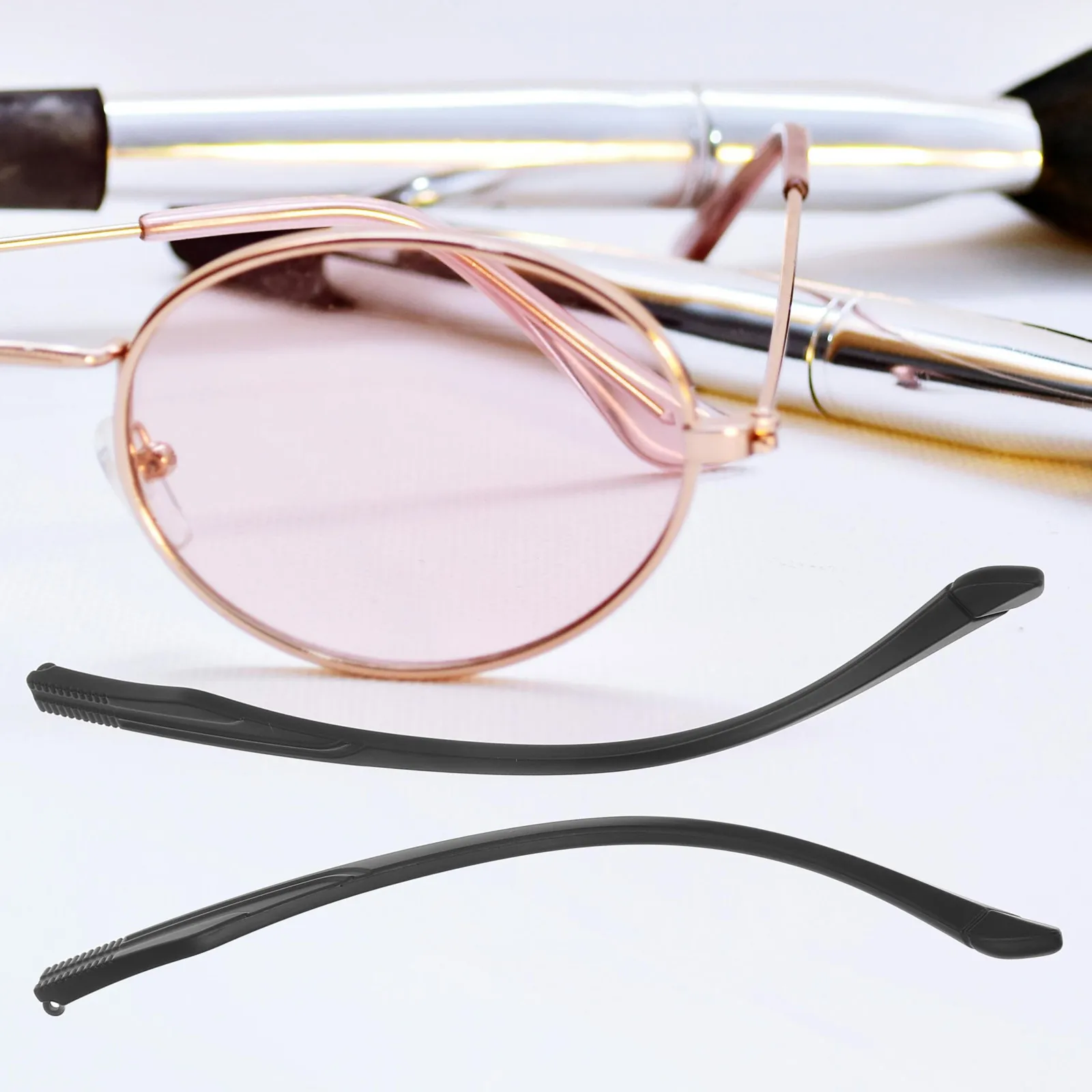 1Pair Replacement Eyeglass Temple Legs Tr90 Material Universal Fit Lightweight Comfortable Streamlined Design for Eyewear Repair