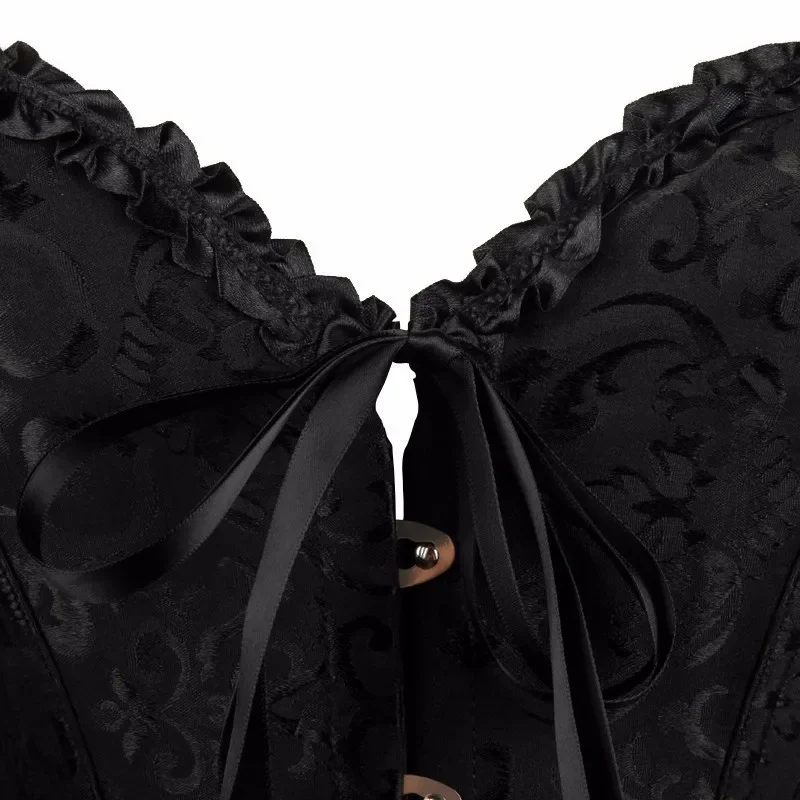 Europäisches und amerikanisches Korsett im Hofstil mit Jacquard-Spitze, Rückenriemen, verstellbarer Taillenformung, bauchunterstützender Knochenformkleidung 8111 – Detail 6