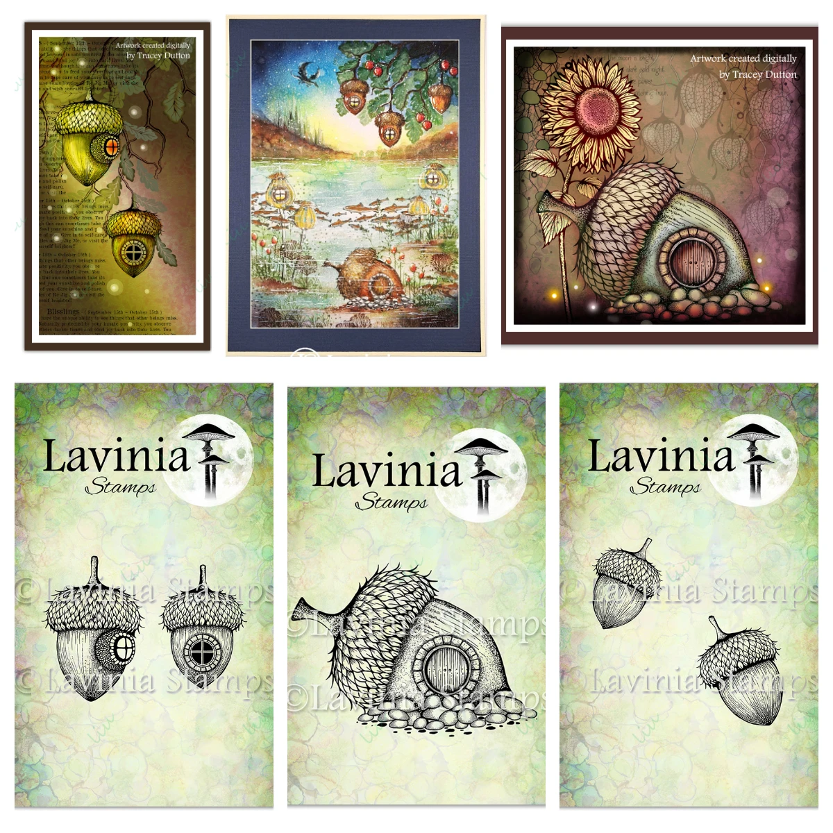 

2025 July New Acorn Abode Acorn Nest Transparent Stamp for DIY Handmade Holiday Gift Greeting Card Diary Twilight Tea Collection