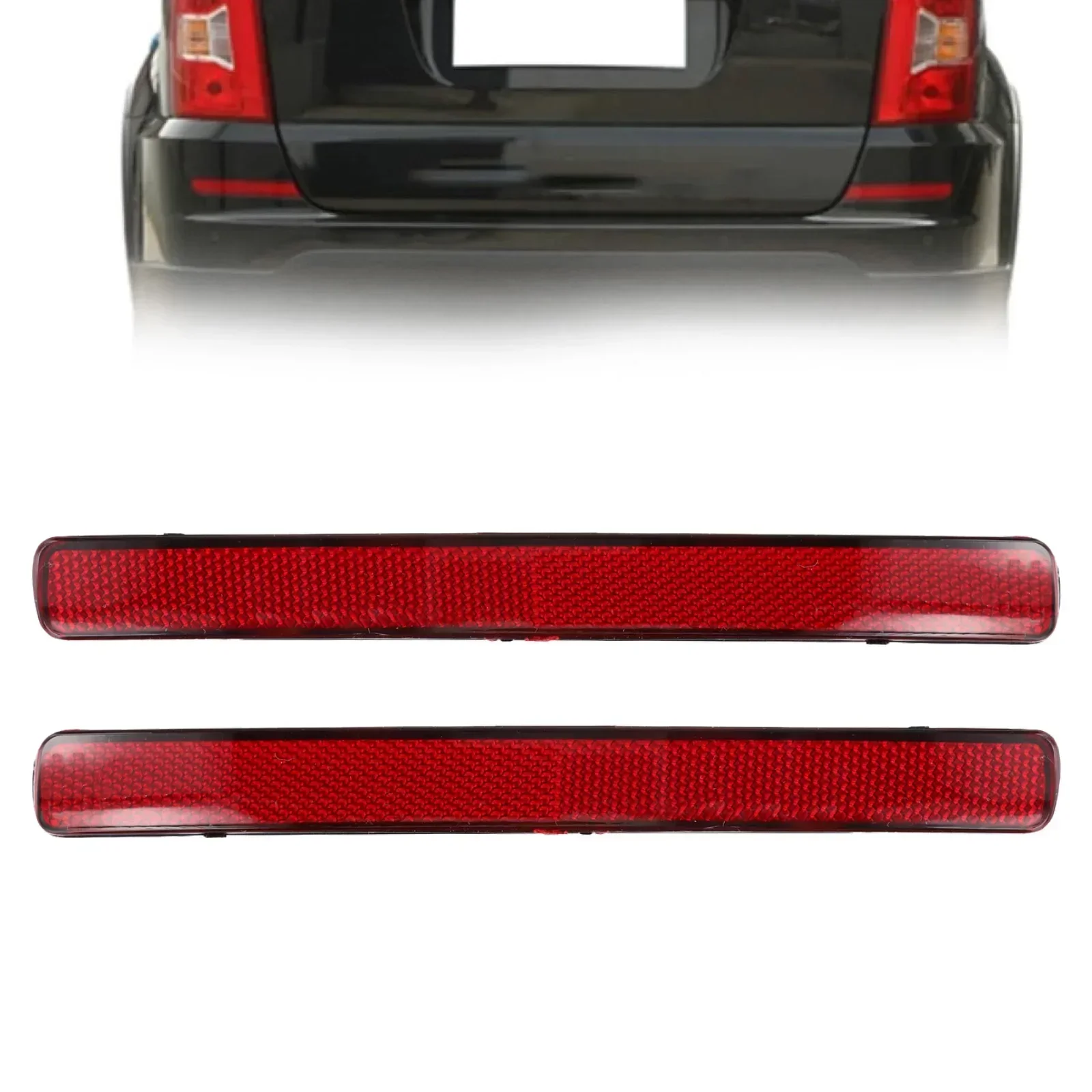 1 Pair Rear Bumper Reflector Red Lens Rear Bumper Reflector For Ssangyong For REXTON 06-17 For KYRON 07-11 Car Accessories