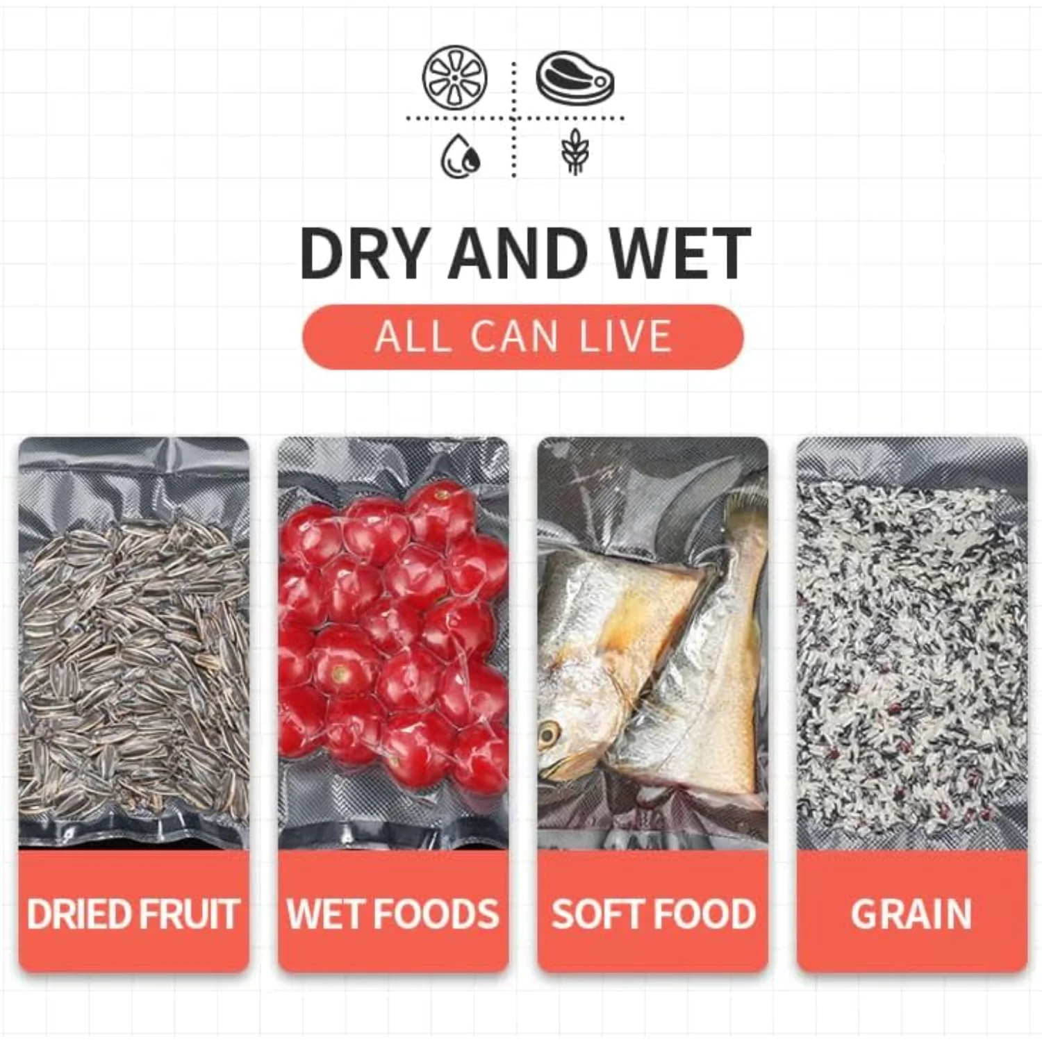 Perfect Part Vacuum Seal Bags - Pack of 50 Precut Vacuum Sealer Bags for Food, Heavy Duty Vacuum Bags for Food Saving Vacuum Sea