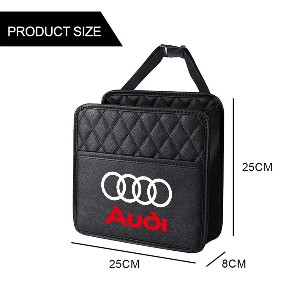 Car Backseat Storage Bag Phone Pocket Auto Back Seat Organizer Hanging Storage Pouch for AUDI SLINE Emblem Badge LOGO Accessorie