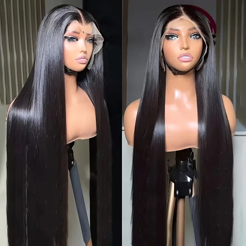 13x4 13x6 HD lace front wig 360 Lace Wig Bone Straight Brazilian Human Hair Wig 32 34 Inches 200 Density Bleachable Pre Plucked Hairline