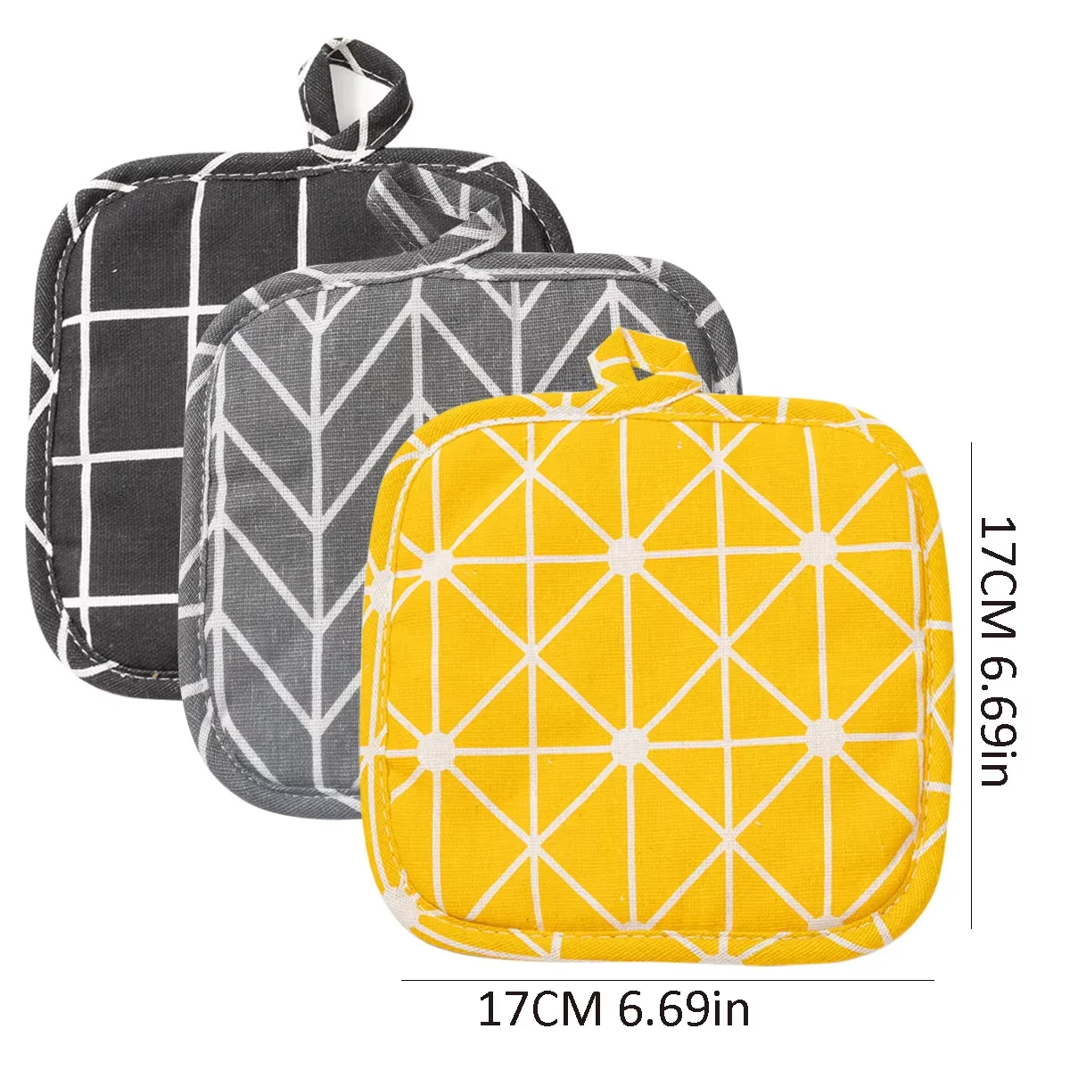1PC Linen Plaid Pattern Heat Insulation Mat Kitchen Anti-Scald Pot Pad Textile Heat Insulating Stew Mat Nordic Style, Perfect fo