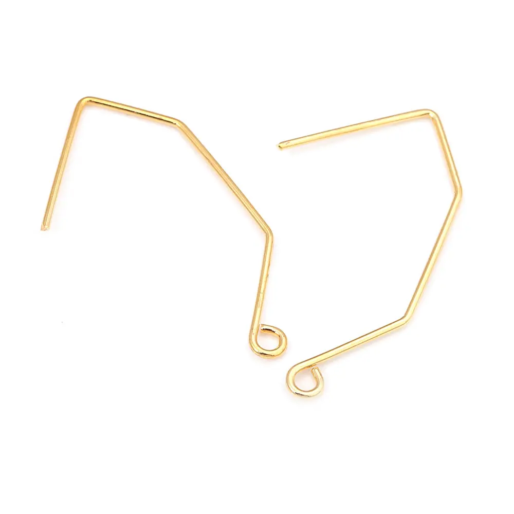18K Gold Color Brass Long Wire Earring Hook High Quality Diy Jewelry Making Supplies Earrings Accessories for Women