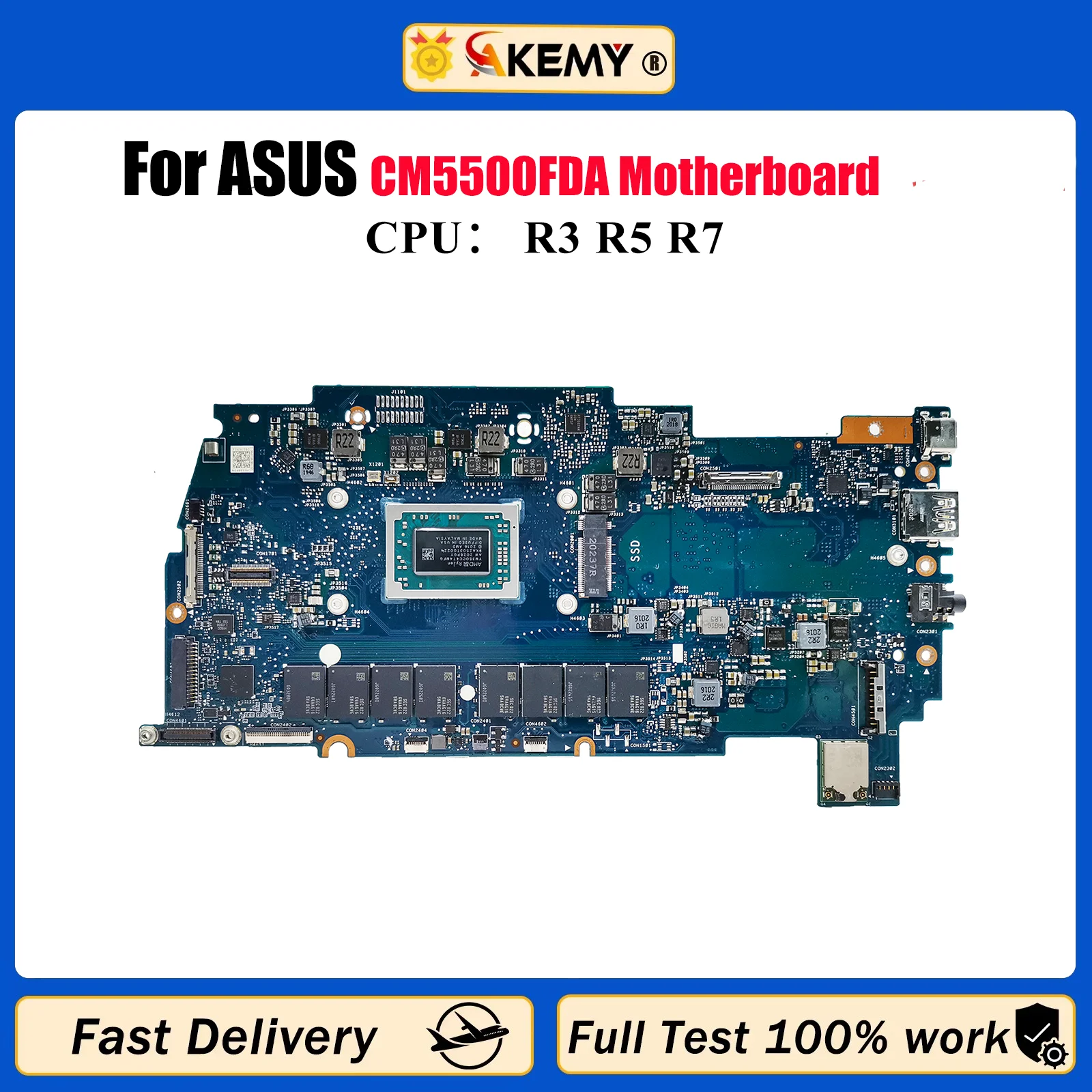 

Материнская плата для ноутбука CM5500FDA для ASUS Chromebook CM5500F CM5500FDA, материнская плата для ноутбука с процессором R3 R5 R7, 100% тест, ОК, быстрая доставка
