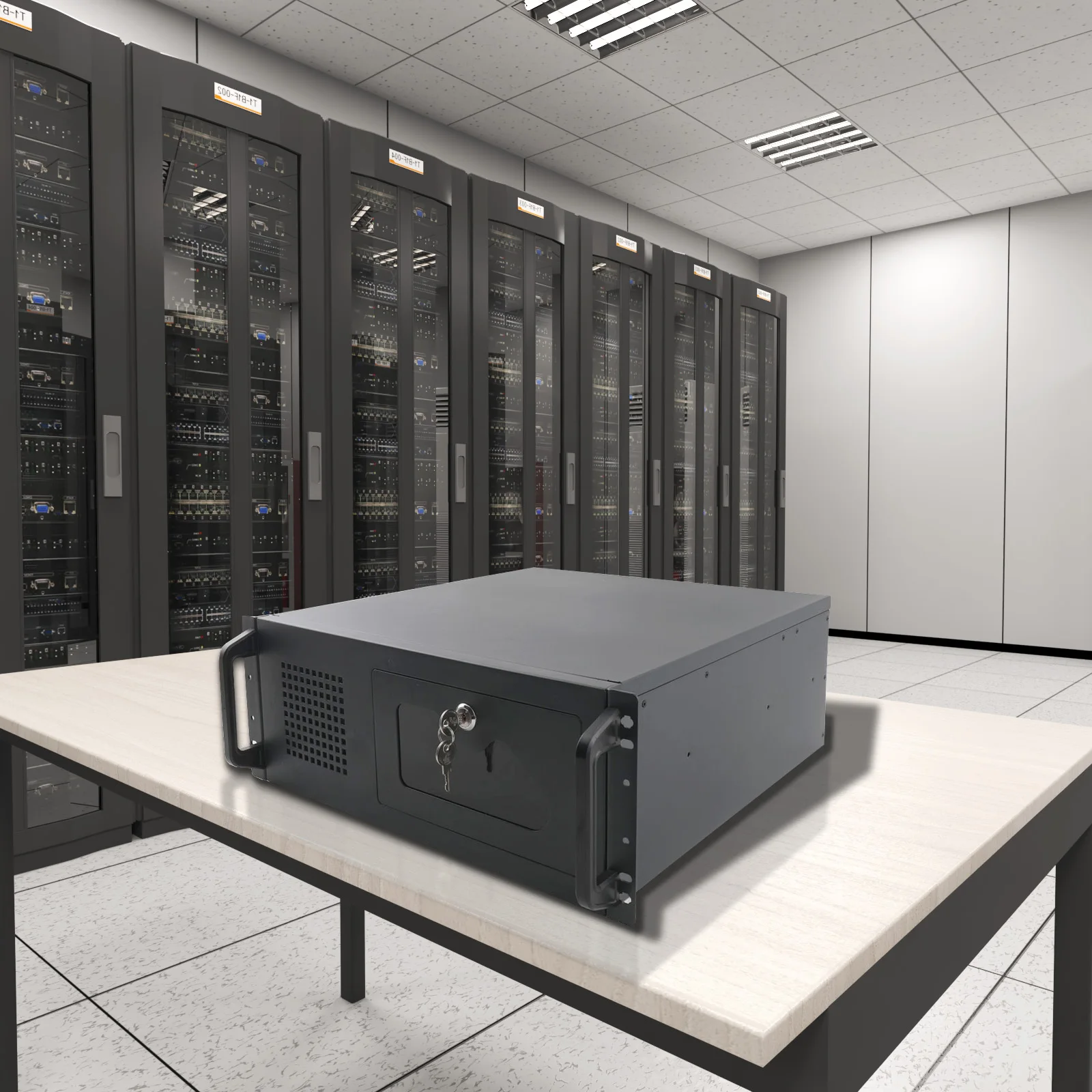 كمبيوتر مكتبي 4U خادم محطة عمل التحكم الصناعي الصندوق الرئيسي 7 القرص الصلب برج كامل هيكل متعدد الأقراص