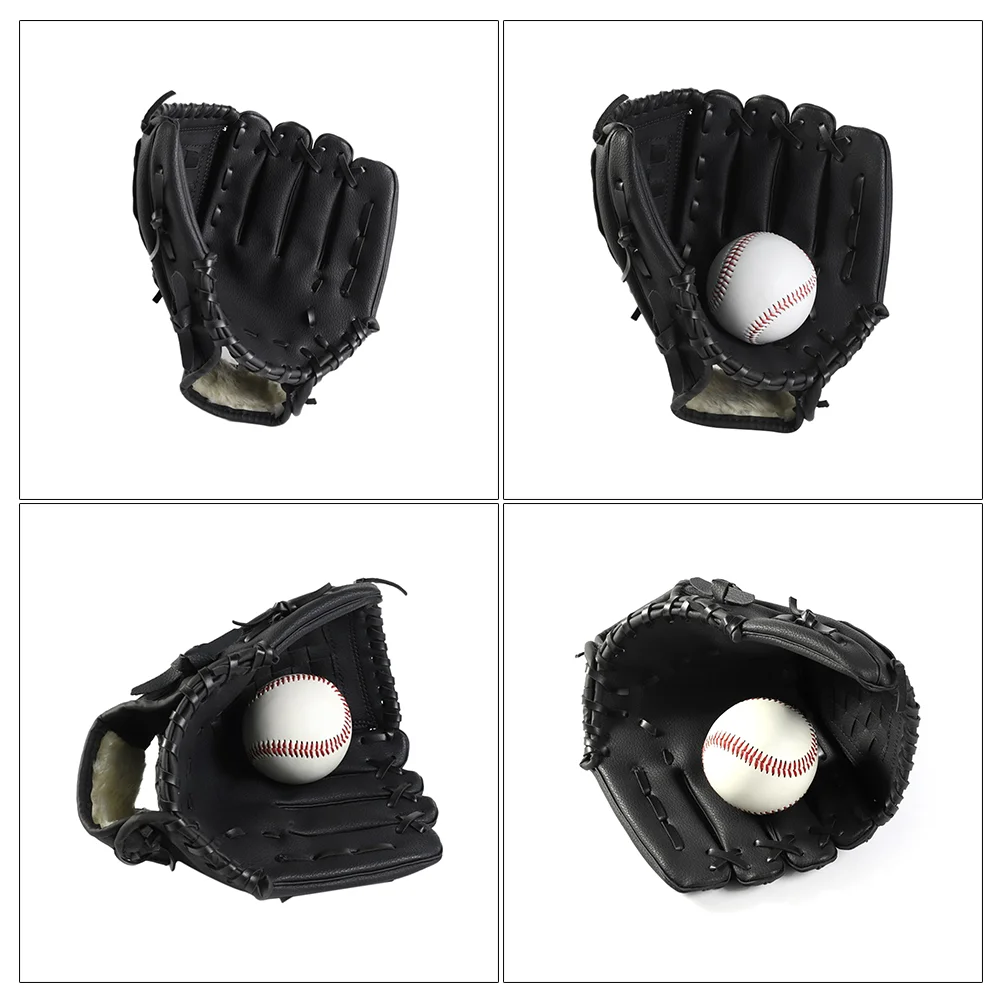 Guantes De Softball Para Adultos Baseball Glove 125 Inch Black Left Hand Kids Mittens