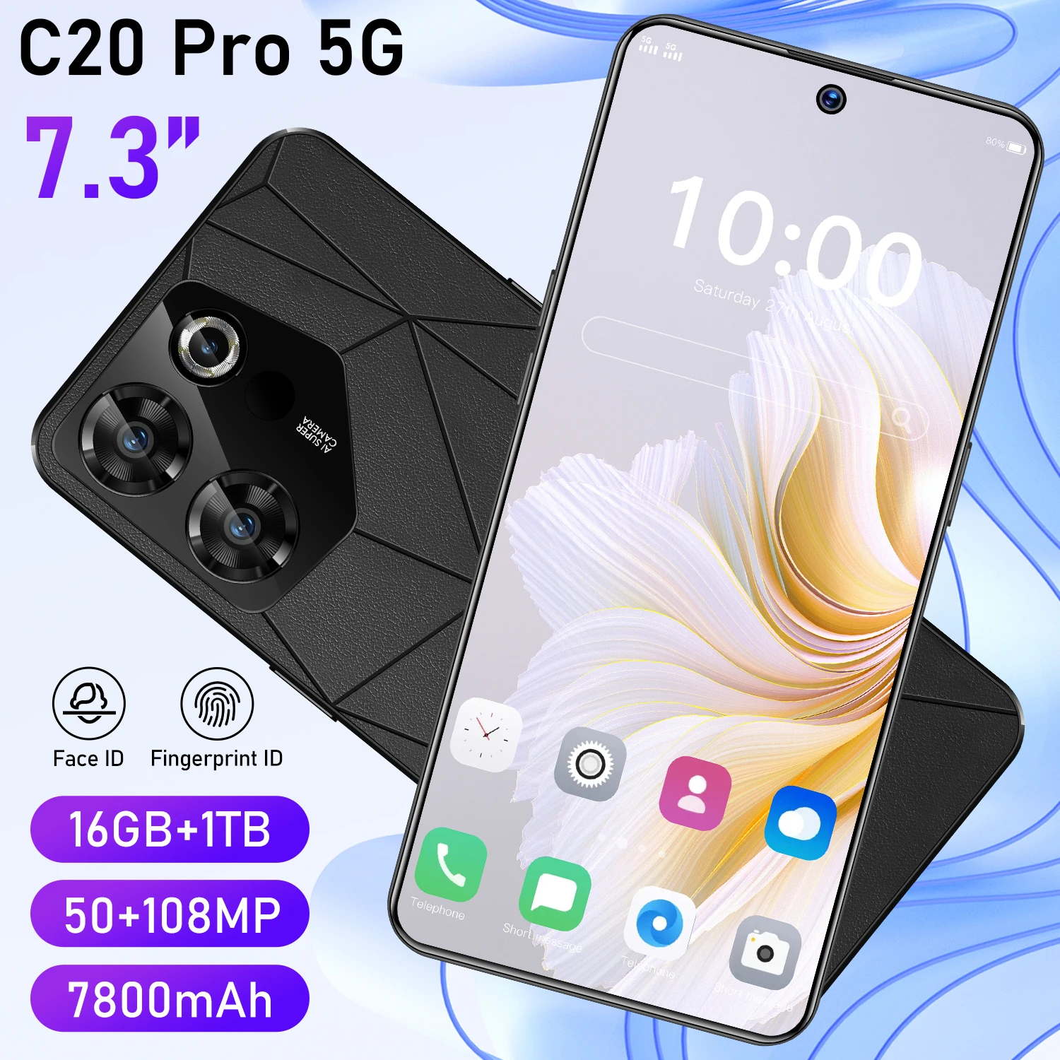 2026 Hot Sale High Quality C20 Pro 5G original intelligent dual card dual standby system 7800mAh battery global version