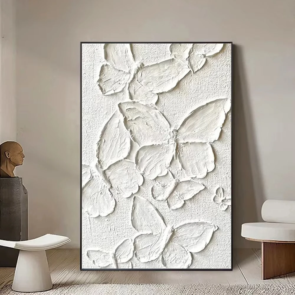 

Абстрактная картина маслом в виде бабочки ручной работы на холсте, современный текстурированный постер с животными, поп-арт, настенная картина, украшение дома