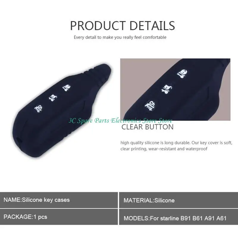 12pc السيليكون للمفتاح لاستبدال إنذار Case Protector لـ B9 B91 B61 A91 A61 V7 عن بُعد لـ Key Transro Contro