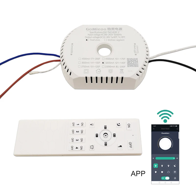 AC110V 220V DC22-30V GM-TM2.4GRF-Y ledes vezető tmall Lurkó gomieoo Eszes áram Ajánlattétel Két wires valamint 2 színek Villanyégő