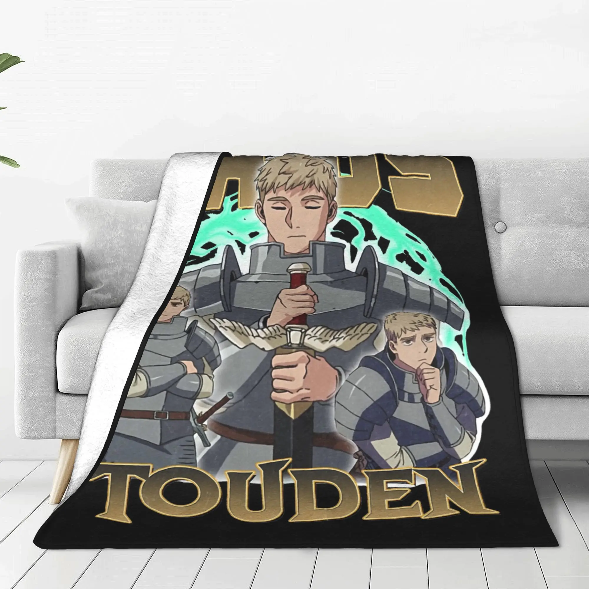 Laios Touden Throw Blanket for Couch Delicious in Dungeon Anime Soft Fuzzy Plush Blanket Multiple Sizes for All Seasons