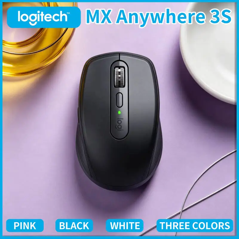 Logitech MX Anywhere 3S Office Mouse - 8000 DPI Glass Tracking, MagSpeed Scroll, Silent Click, 3-Device Bluetooth, Fast Charge