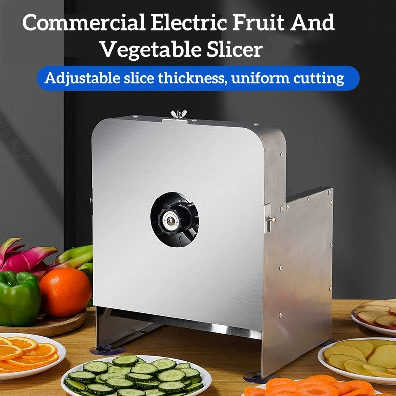 100KG/H Cucumber Slicer Potato Chips Slicer Multi-Functional Slicing Tool Fruit Vegetables Slicer For Hot Pot Restaurant Use