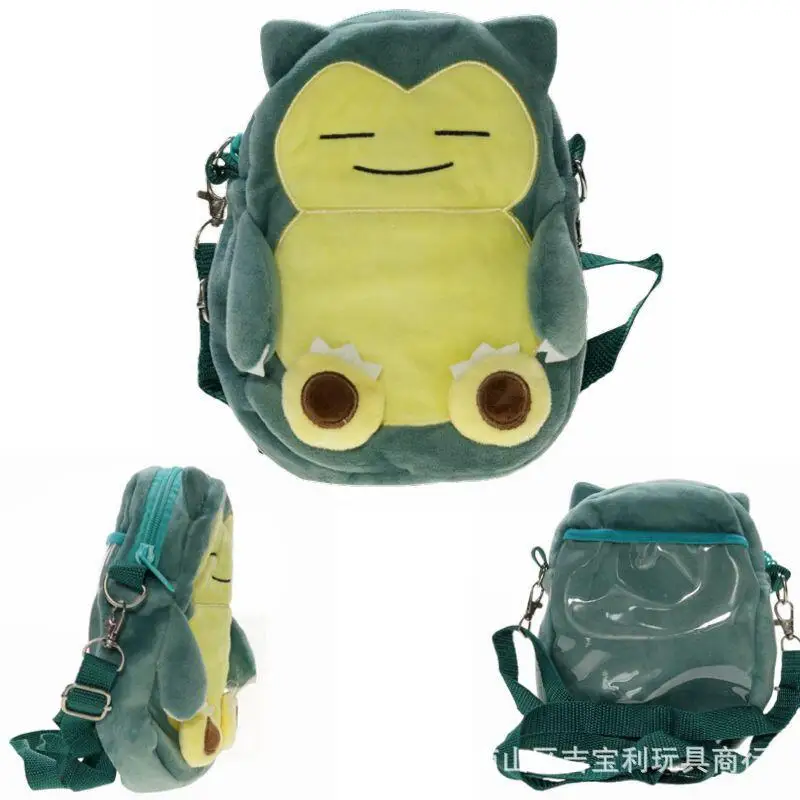 Pokemon Plush Crossbody Bag Cartoon Pikachu Plush Adjustable Shoulder Bag Cute Anime Large Capacity Storage Bag Friend Gift Toy