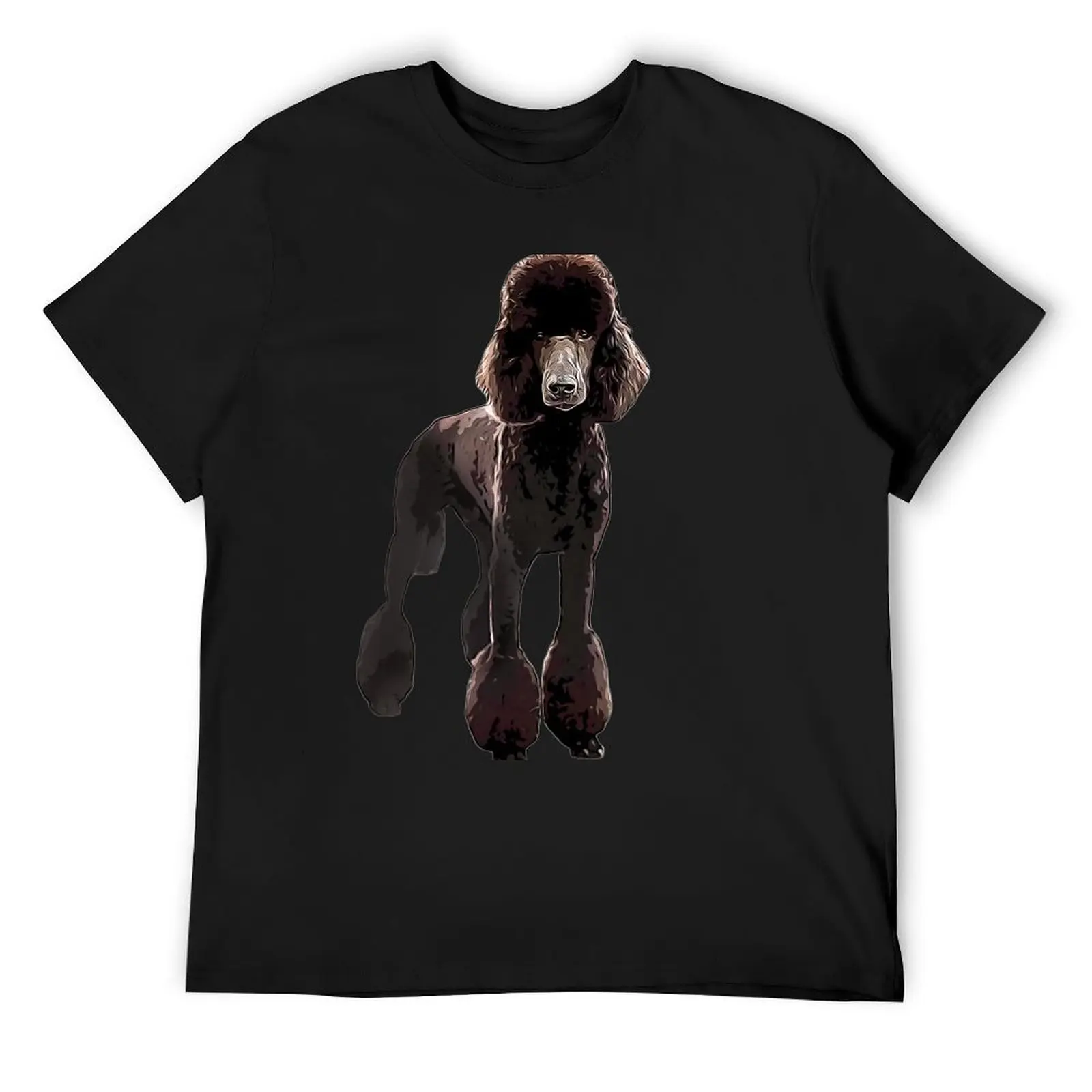 Poodle Black Elegance T-Shirt oversized aesthetic clothes Short sleeve tee men clothings