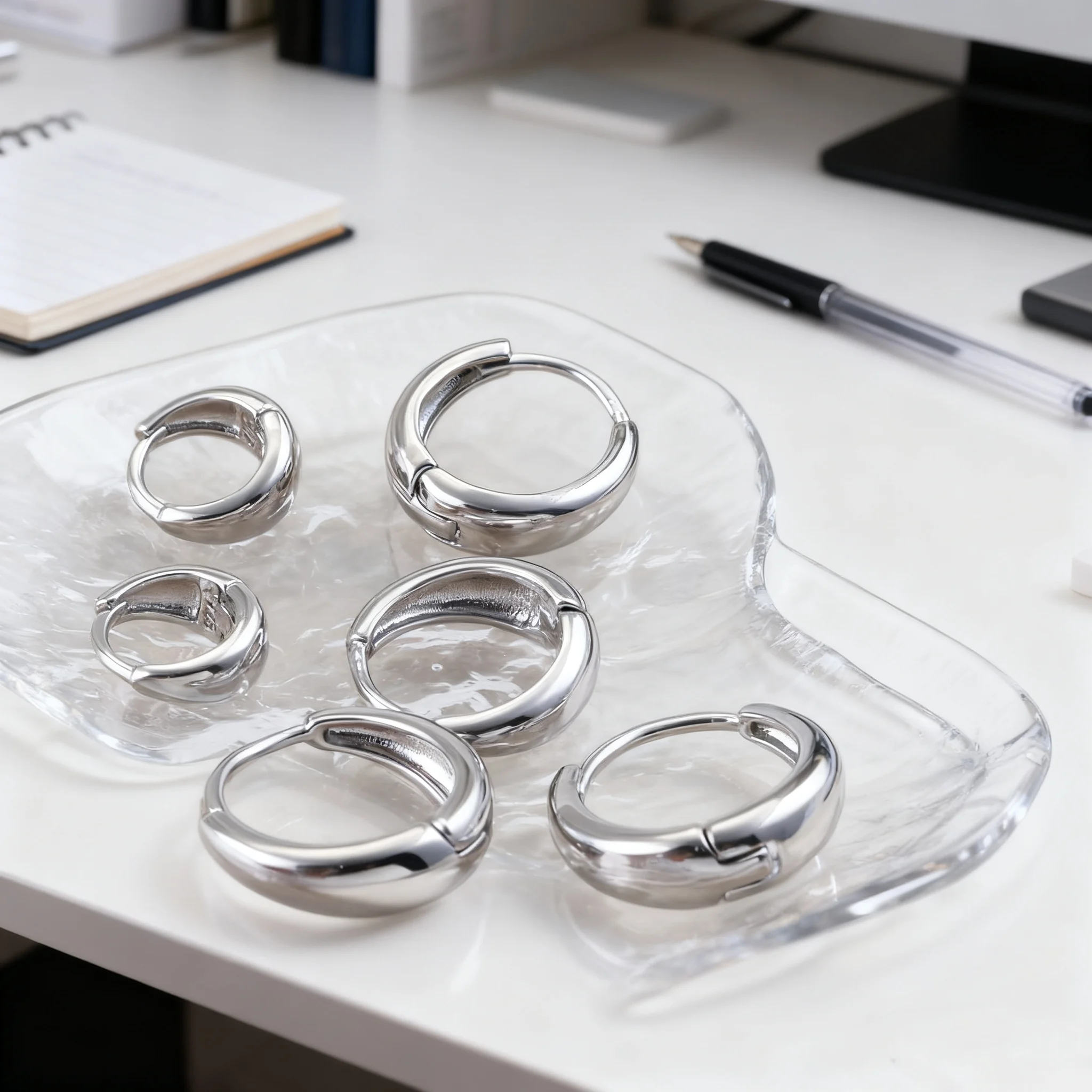 

Новые серебряные круглые минималистичные серьги 10/14/16 мм специально разработанные для женщин для создания элегантных изысканных ювелирных аксессуаров