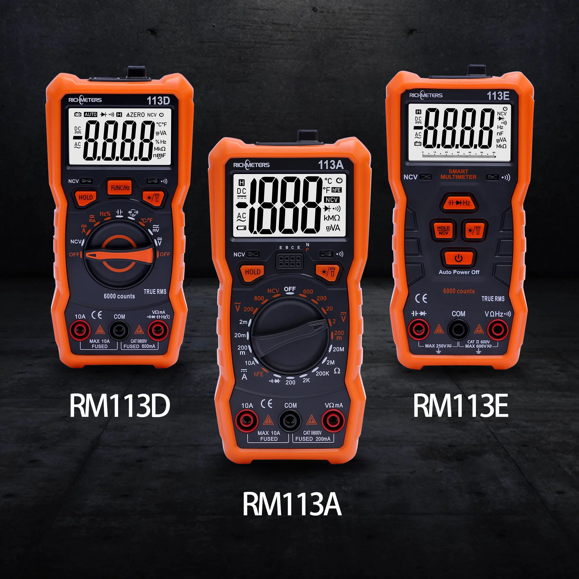 Multimeter RM113D Multimetro Tester Digital Multimeter 6000 Counts Auto Ranging AC/DC Voltage Temperature Measuring