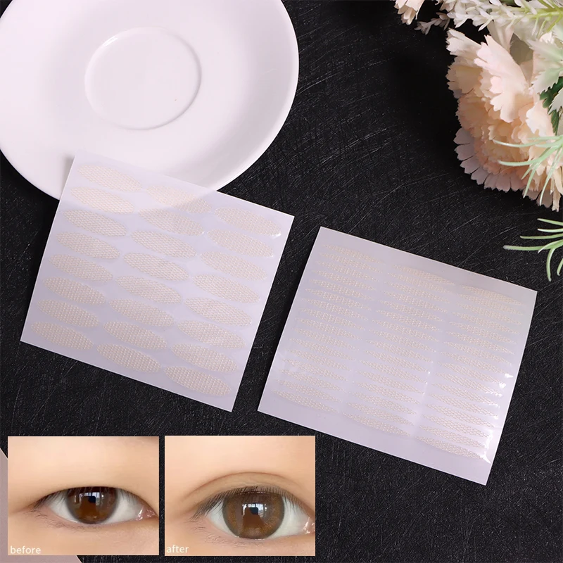 Ruban Adhésif Invisible pour les Paupières, 4 Feuilles, Pâte à Dentelle, Bande Transparente Naturelle, Outil de Maquillage