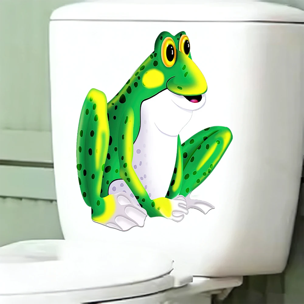 Funny frog sticker for bathroom sticker toilet decorating waterproof self-adhesive colorfast vinyl materl home decor
