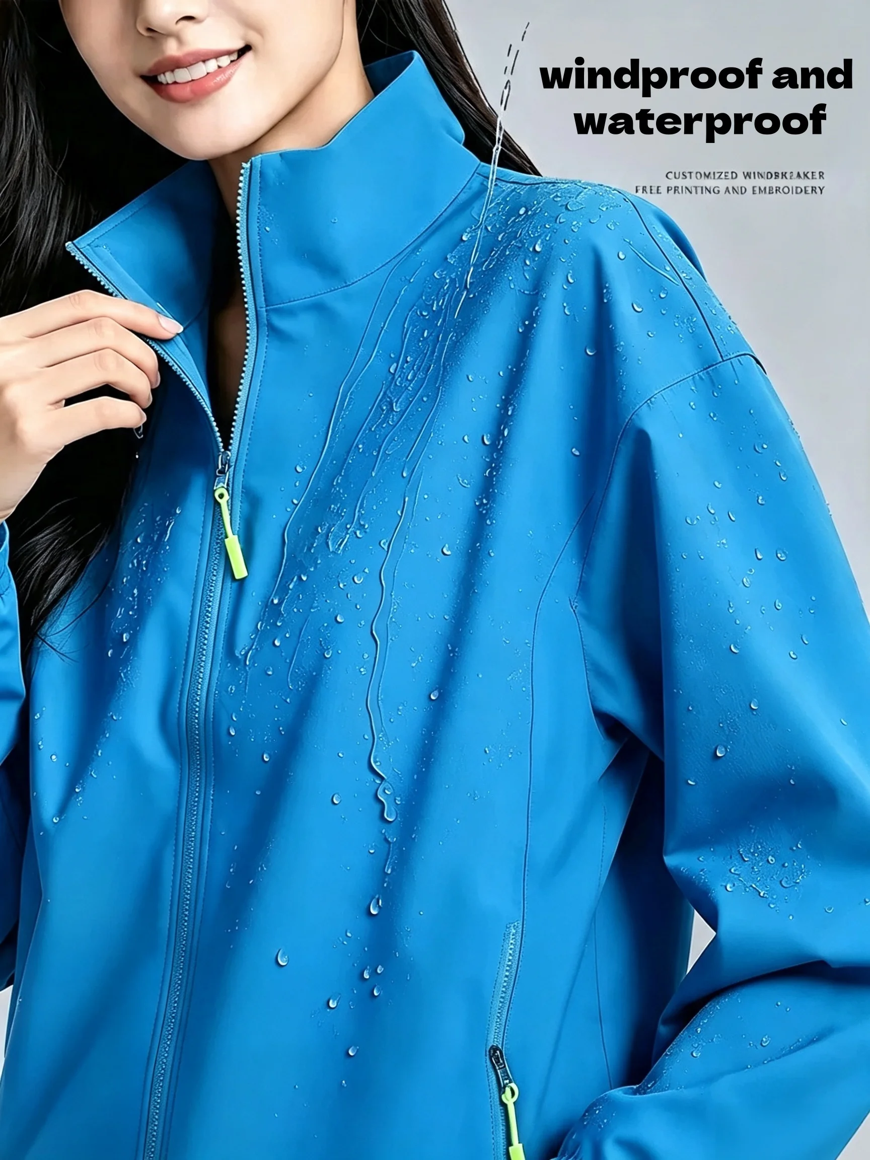 2026new high-end brand men's women's long sleeve zipper jacket autumn fashion exquisite Embroidery waterproof wear-resistant top