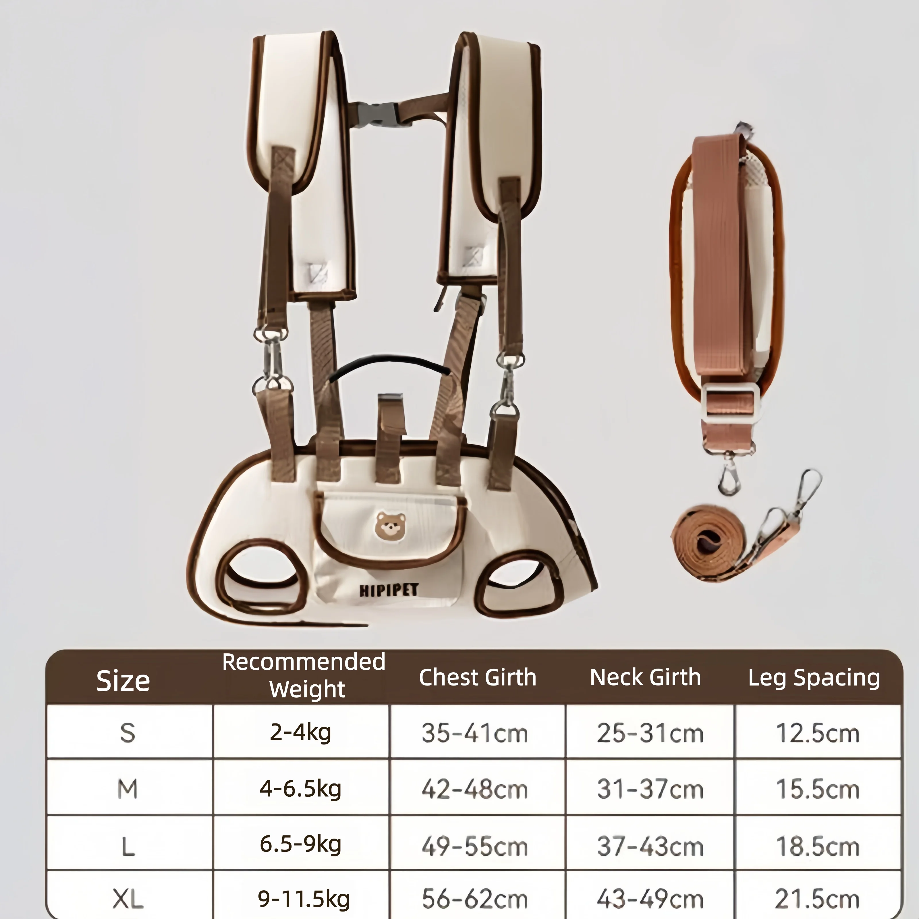 Hundetasche, tragbar, atmungsaktiv, multifunktionaler Rucksack mit Zugvorrichtung, leicht zu reinigender Rucksack, atmungsaktive, verstellbare Katzentasche, Petstrap – Detail 2
