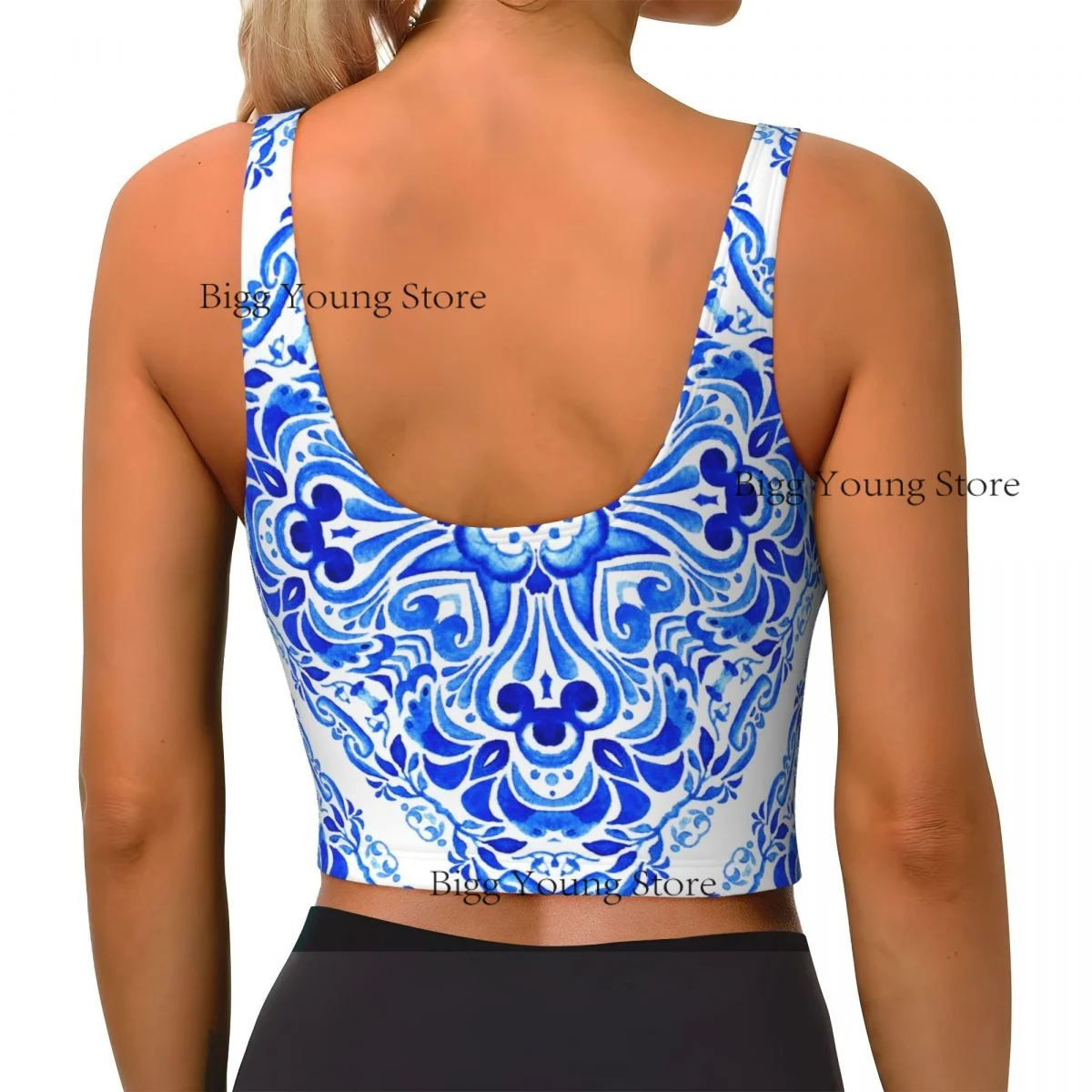 Women Sexy Sports Vest Watercolor Hand Drawn Female Streetwear Sport Lingerie Tee Crop Top