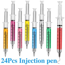 24Pcs Syringe Pens Retractable Fun Nurse Pens Novelty Multi Colors Medical Ballpoint Pens Gifts for Nurses Nursing StudentPens