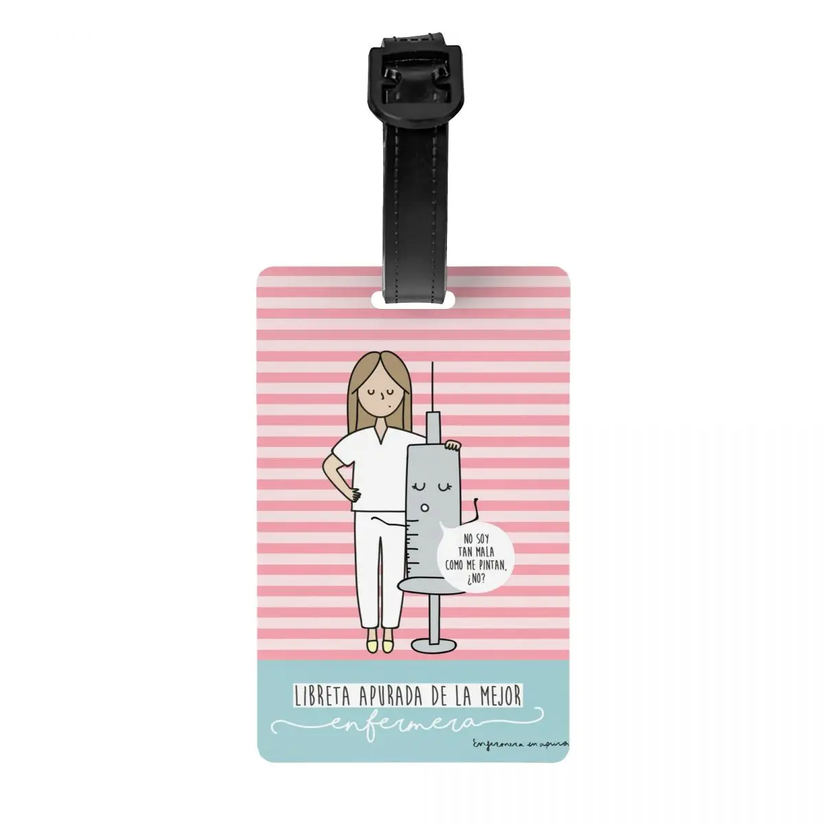 Custom Cartoon Ladies Nurse Doctor Printed Luggage Tag for Travel Suitcase Privacy Cover Name ID Card