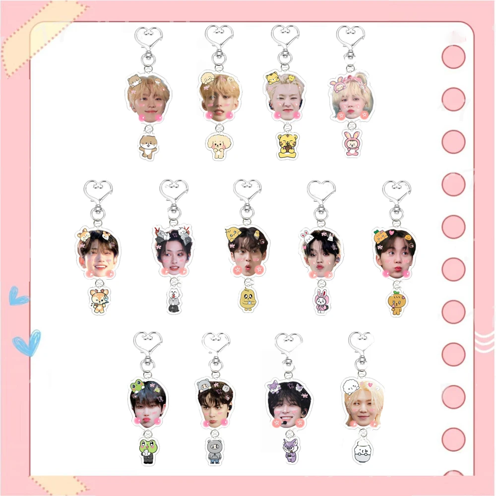 2Pcs/set Kpop S.COUPS HOSHI JOSHUA Acrylic Keychain SEUNGKWAN MINGYU  VERNON DK DINO THE8 Cartoon Charms Fans Fans Accessories