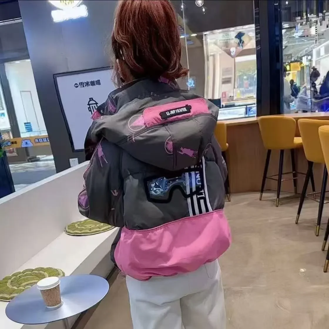 Winter Women's Down Jacket Striped Hooded Short Bread Jacket Down Coats Fashion Outerwear Comfortable Warm Women Jacket