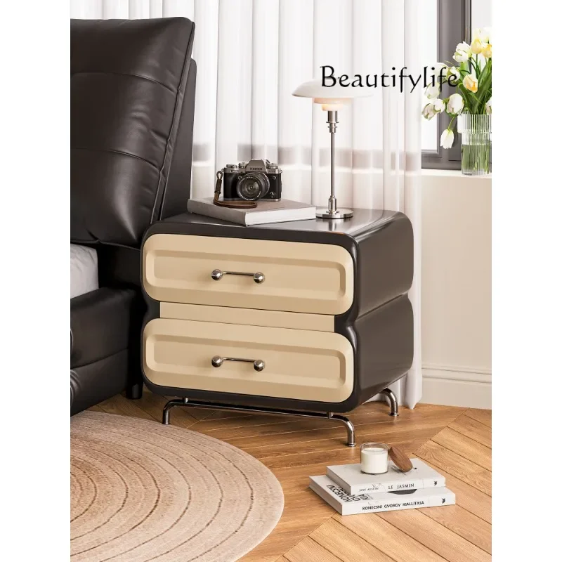 XX Modern Minimalist Design Contrasting Color Bedside Table, Living Room, Bedroom, Bedside Cabinet, Locker Storage Integrated