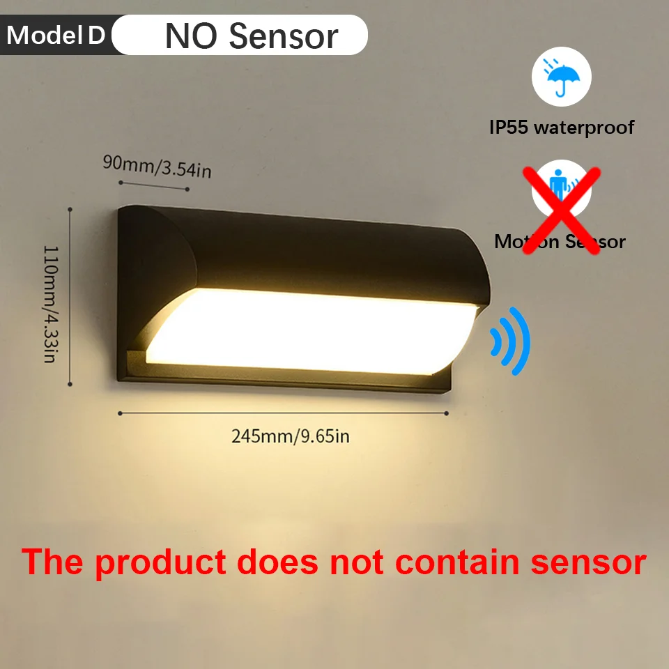 NONE Outdoor LED Wand Lampe Motion Sensor Wasserdicht AC85-265V 16/30W Wand Lampe Außerhalb Garten Veranda Balkon Treppen led-Licht Für Zimmer 3