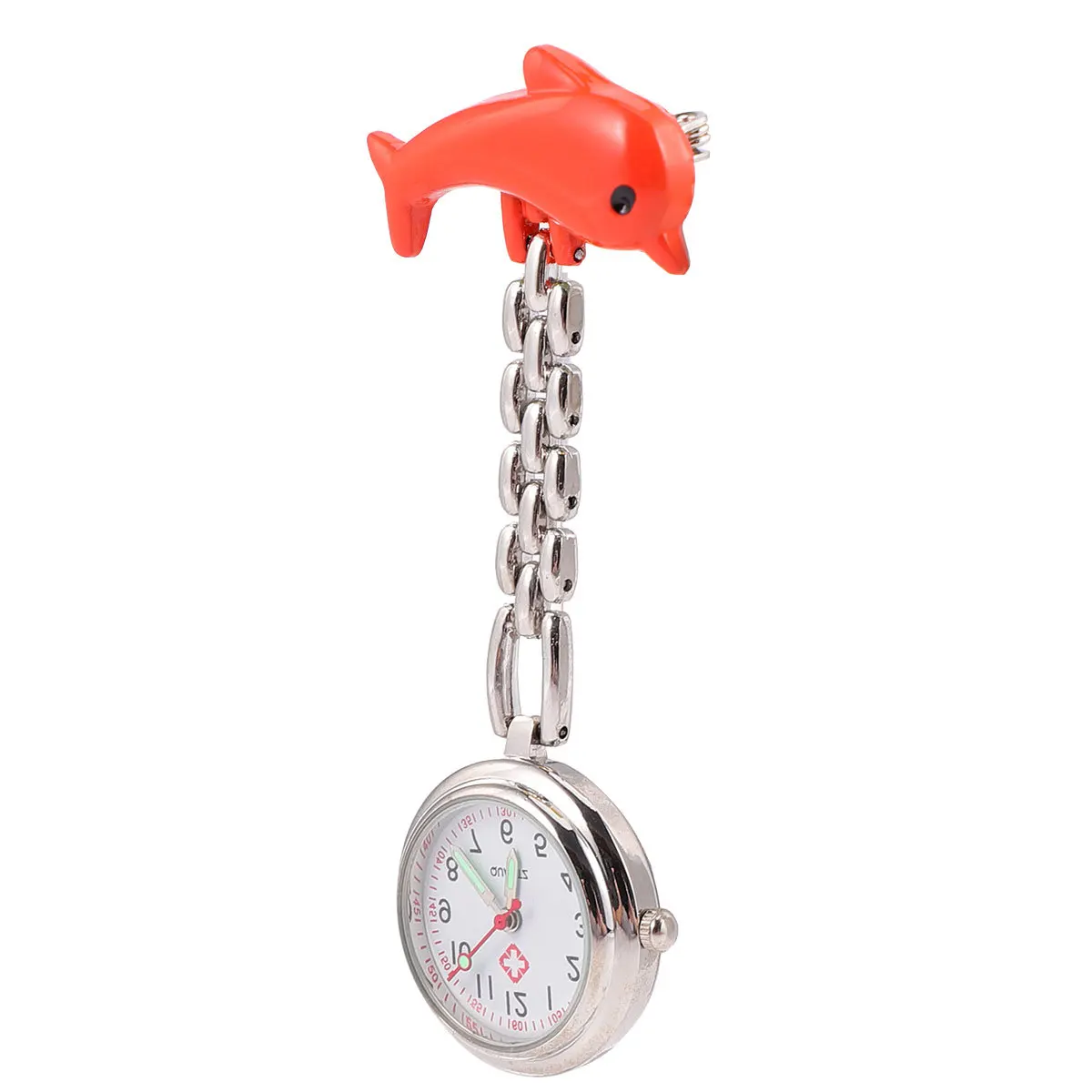 

1Pcs Doctor Chest Watch Zinc Alloy Hanging Pocket Watch Creative Nurse Clip-on Luminous Quartz Movement Watches