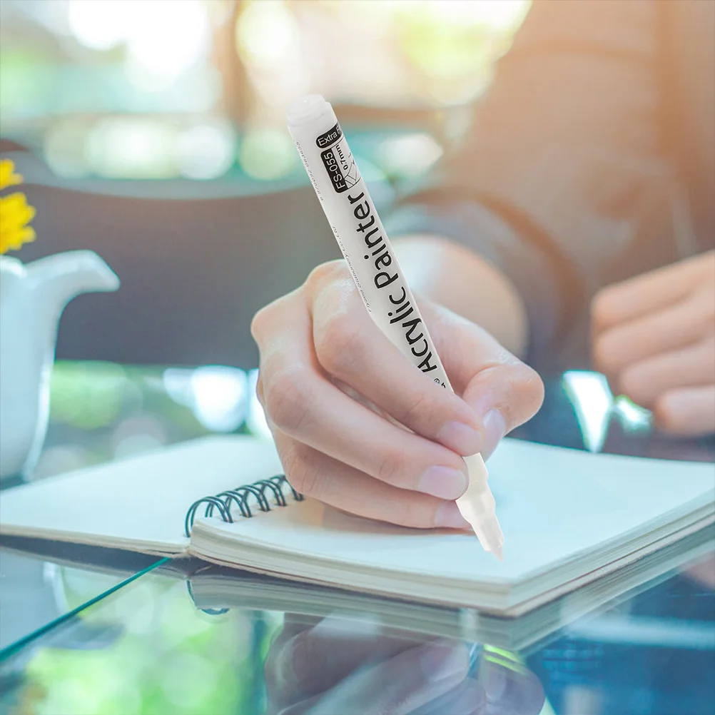 

8Pcs Acrylic Paint Markers Multipurpose Paint Pens for Writing Drawing Painting White Black Colors White Marker