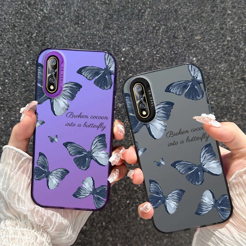 Чехол для vivo iQOO V17 Neo Y7S Z5 Z1x S1, Противоударная задняя крышка с милым Рисунком бабочки